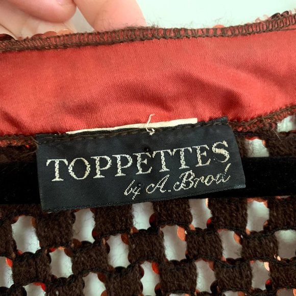 Vintage Copper Sequin Cardigan - Picture 2 of 5